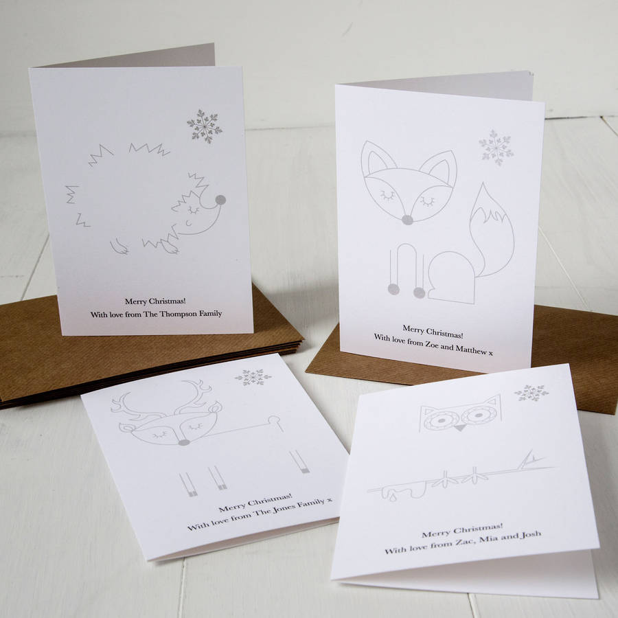 Personalised Woodland Finger Paint Christmas Cards By Twenty Seven