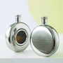 Personalised and Engraved Round Window Hip Flask, thumbnail 9 of 12