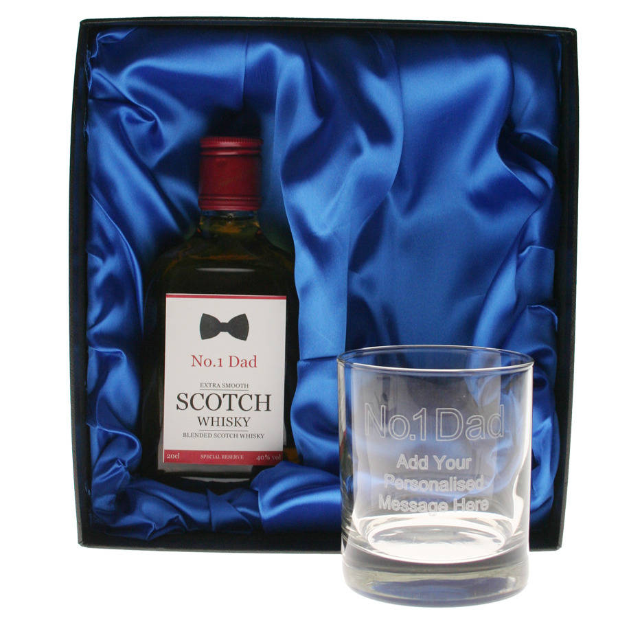 Personalised Engraved Dad Whisky Glass And 20cl Whiskey By