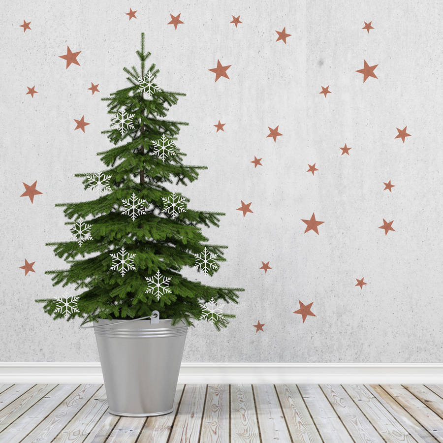 Copper Effect Star Wall Sticker Set By Oakdene Designs