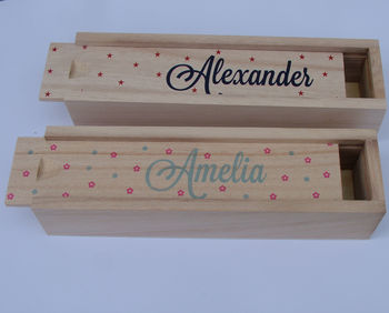 Personalised Print Wooden Pencil Case, 9 of 9