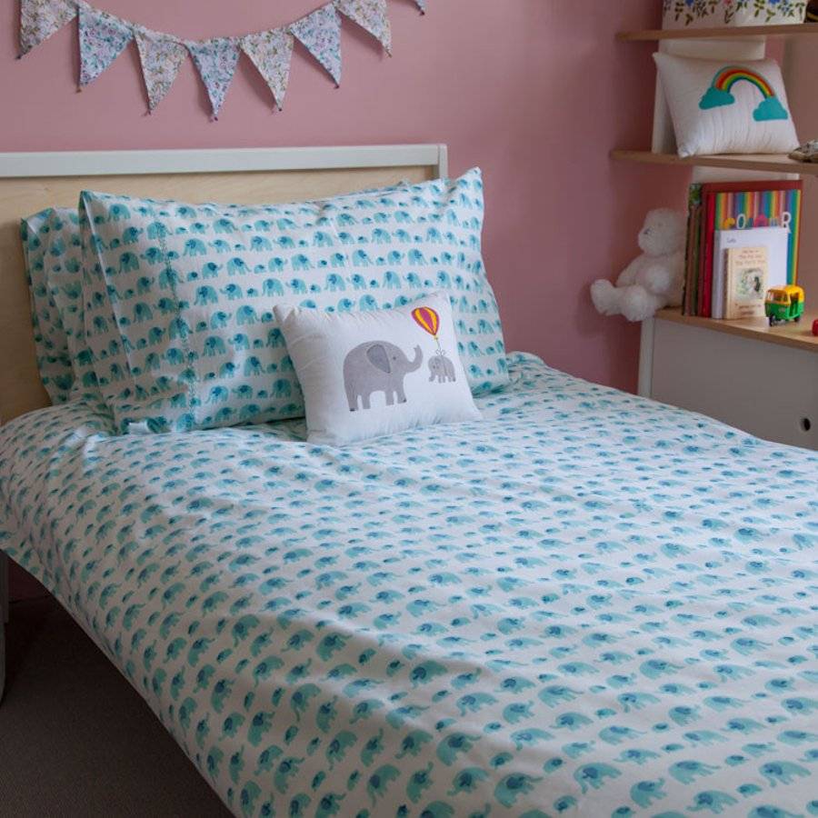 Turquoise Elephant Single Duvet Cover By Lulu And Nat