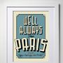'We'll always have Paris' Personalised Print, thumbnail 2 of 6