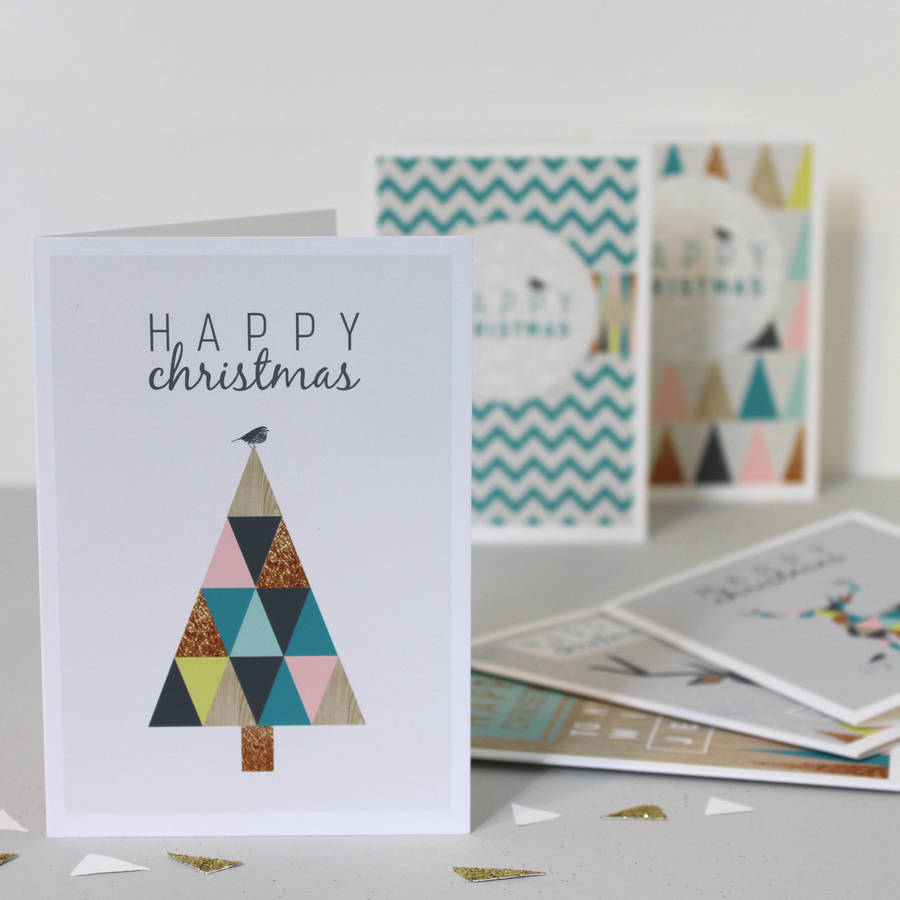 Personalised Happy Christmas Geo Pattern Card By Bonjour Pony ...