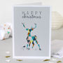 Personalised Happy Christmas Stag Card, thumbnail 2 of 3