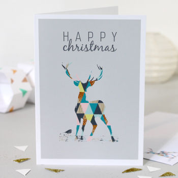 Personalised Happy Christmas Stag Card, 2 of 3