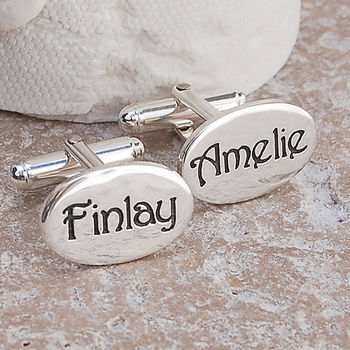 Personalised Silver Name Cufflinks, 2 of 7