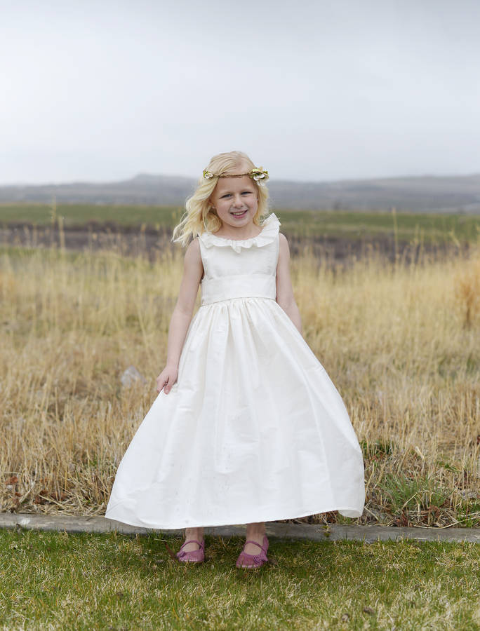 Pure Silk Flower Girl Dress By Gilly Gray 