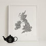 Typographic Map Of Great Britain And Ireland, thumbnail 6 of 11