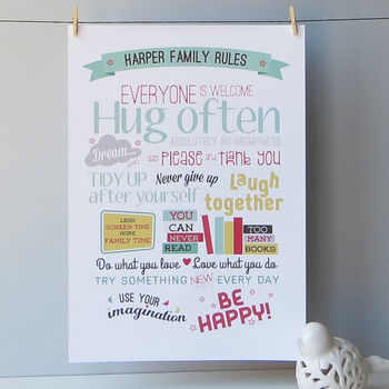 Personalised Family Rules Gift Print, 6 of 11