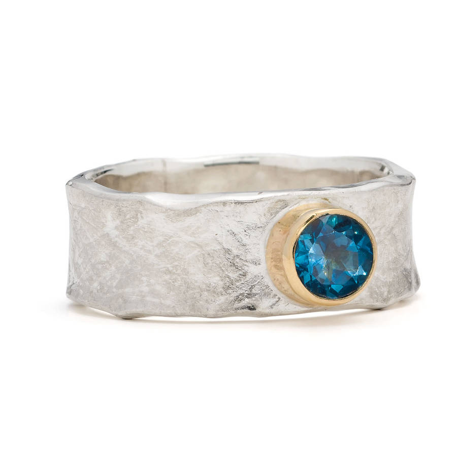 Blue Topaz Sterling Silver And Gold Storybook Ring By Alison Moore ...