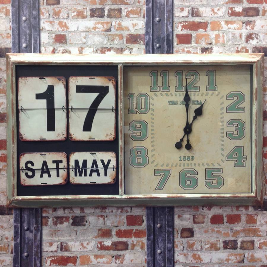 Verdi Iron Calendar Clock By Cowshed Interiors | notonthehighstreet.com