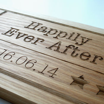 Personalised Wedding Gift Oak Wood Sharing Board, 3 of 7