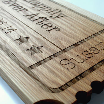 Personalised Wedding Gift Oak Wood Sharing Board, 5 of 7
