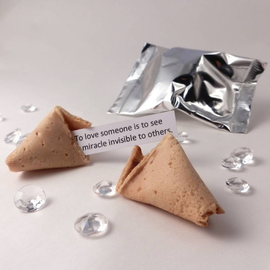 Unusual Wedding Favours Fortune Cookies Silver Wrap By Bunting
