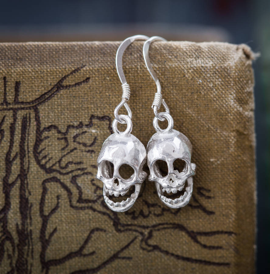 Silver skeleton earrings Clearance