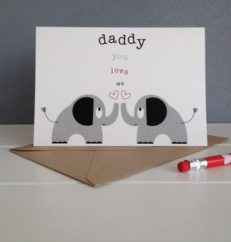 Twins Or Siblings 'We Love You Daddy' Fathers Day Card, 6 of 7