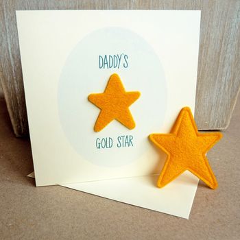 'Daddy's Gold Star' Award Keepsake Father's Day Card, 2 of 4