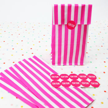 Candy Stripe Party Bags With Stickers, 6 of 7