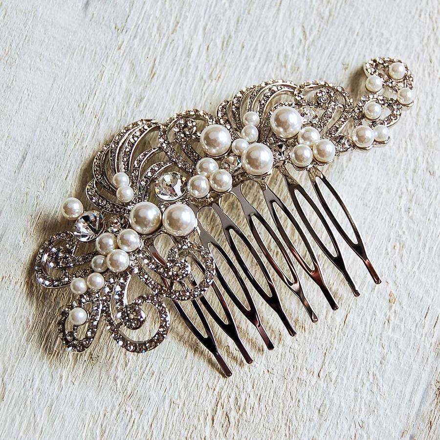 Pearl Filigree Wedding Hair Comb By Highland Angel