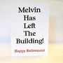 Retirement Card 'Left The Building' Personalised, thumbnail 5 of 8