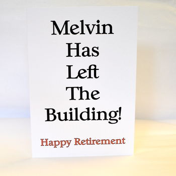Retirement Card 'Left The Building' Personalised, 5 of 8
