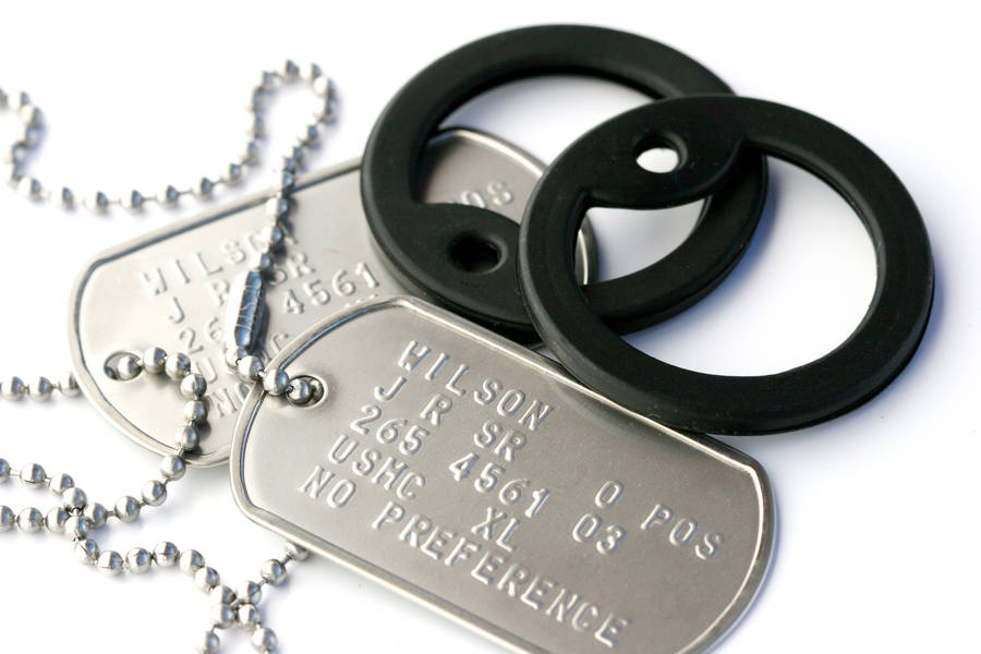 Personalised Army Dog Tag Luggage Label Set By Armydogtags