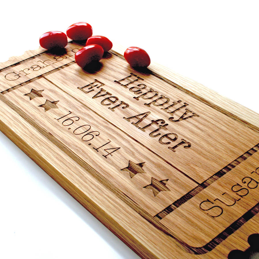 Personalised Wedding Gift Oak Wood Sharing Board, 1 of 7