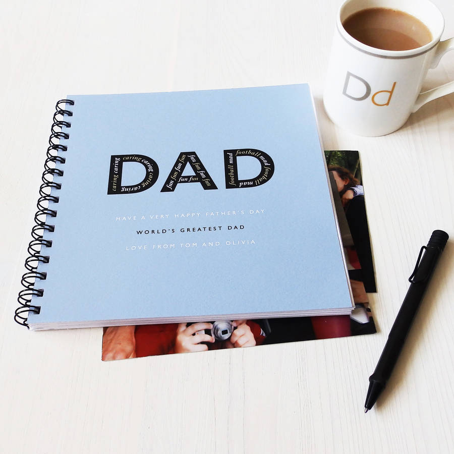 personalised 'dad' memories album by designed | notonthehighstreet.com