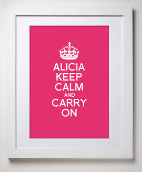 Personalised Keep Calm And Carry On Print, 6 of 12