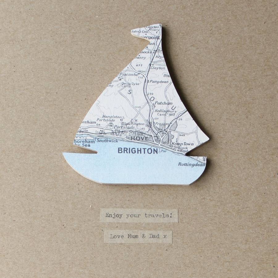 Personalised Vintage Map Boat Travel Journal By Posh Totty Designs