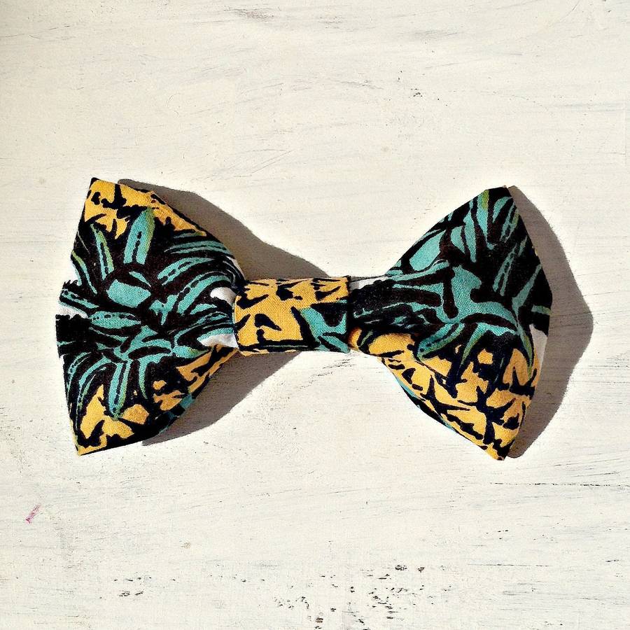 Pineapple Print Pet Bow Tie By Pup Tart Handmade