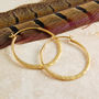 Battered Small Gold Plated Silver Hoop Earrings, thumbnail 2 of 8
