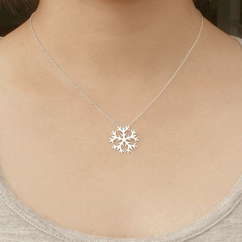 Snowflake Necklace In Sterling Silver 2cm, 3 of 3