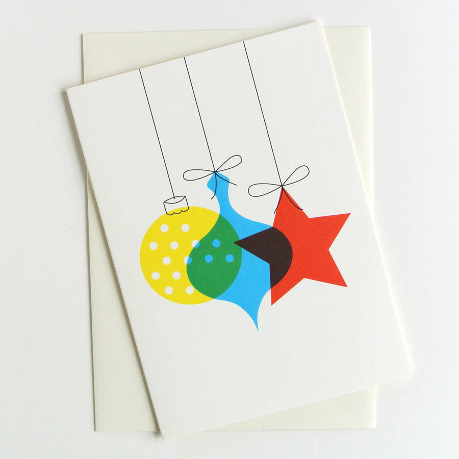 vintage baubles mixed christmas card set of eight by ruka-ruka | notonthehighstreet.com