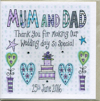 Personalised Mum And Dad Thank You Card, 2 of 2