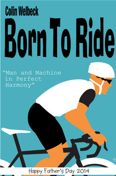 Personalised Born To Ride Cycling Print, 6 of 6