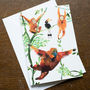 Swinging Orangutans Greetings Card, thumbnail 2 of 7