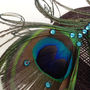 Peacock Turquoise Crystal Fascinator 'Pippa', thumbnail 8 of 12
