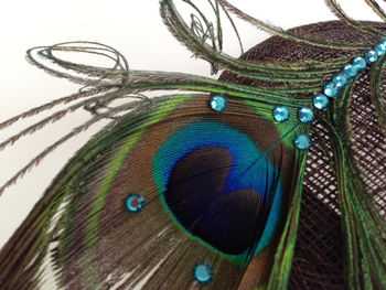 Peacock Turquoise Crystal Fascinator 'Pippa', 8 of 12