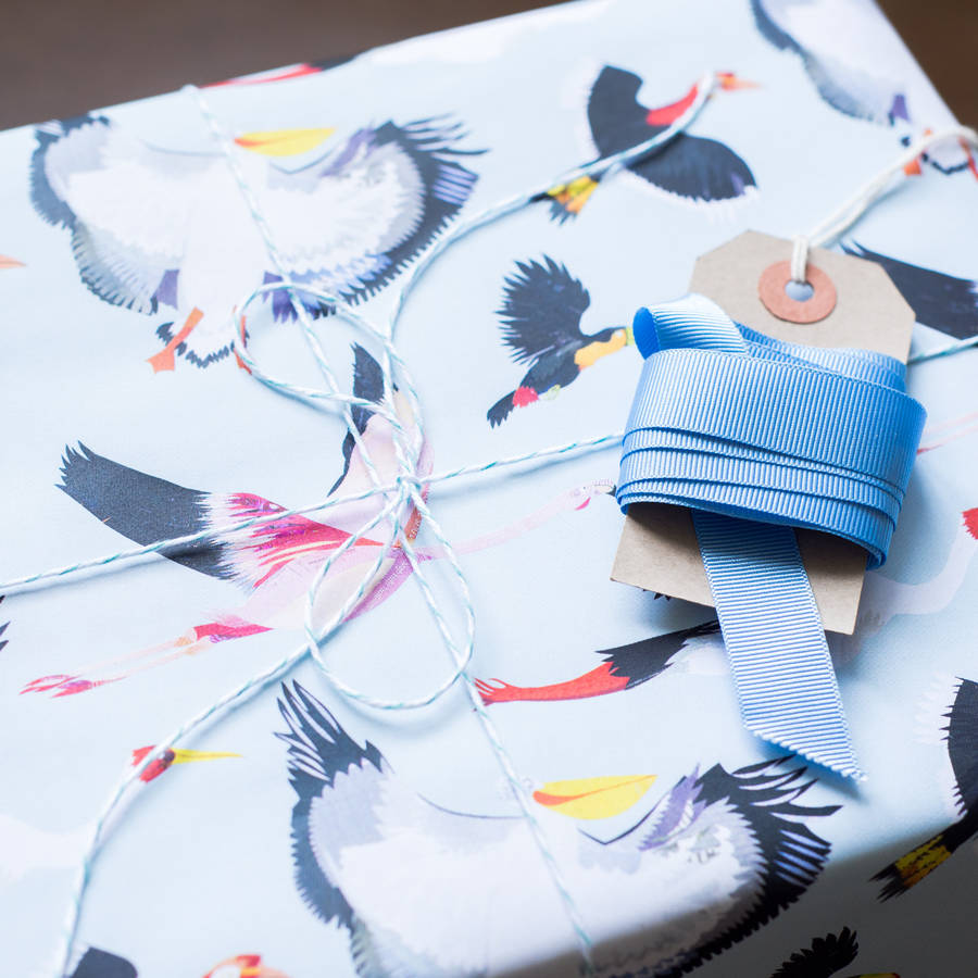 Fabulous Flock Wrapping Paper By Kate Slater