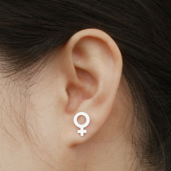Mars And Venus Earring Studs In Sterling Silver, 3 of 4