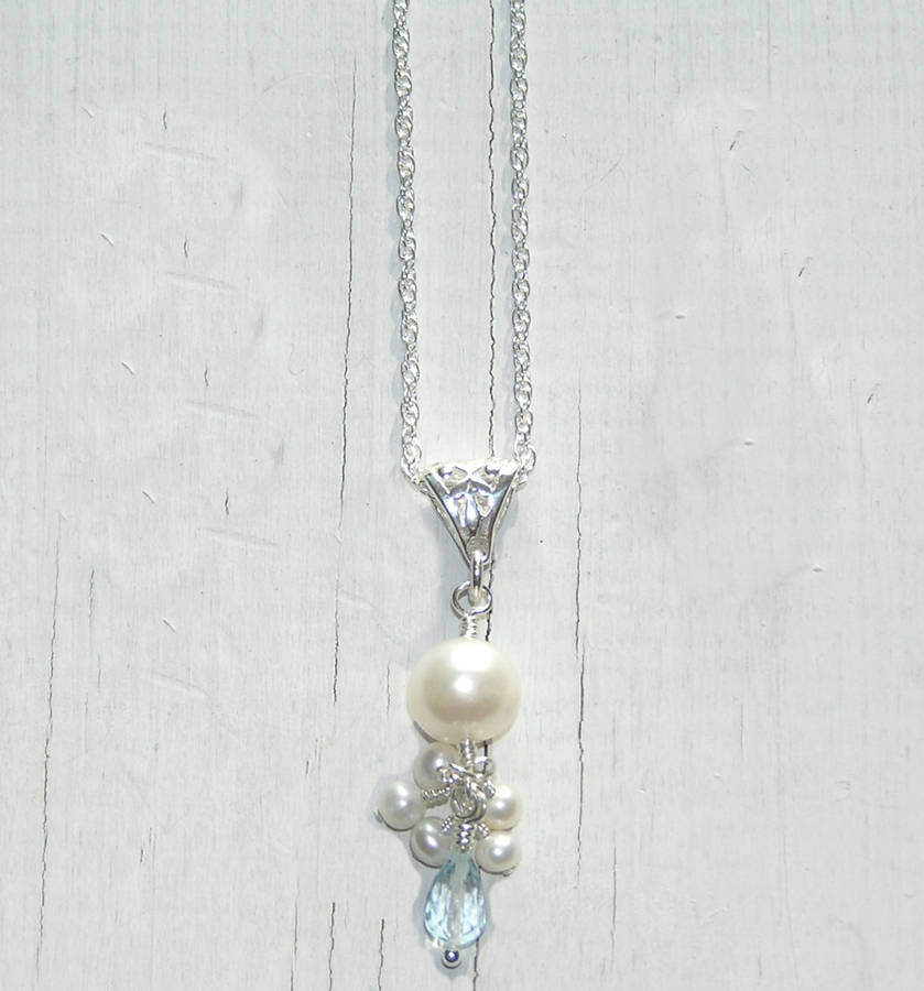 Blue Topaz And Pearl Jewellery Set By Heirlooms Ever After