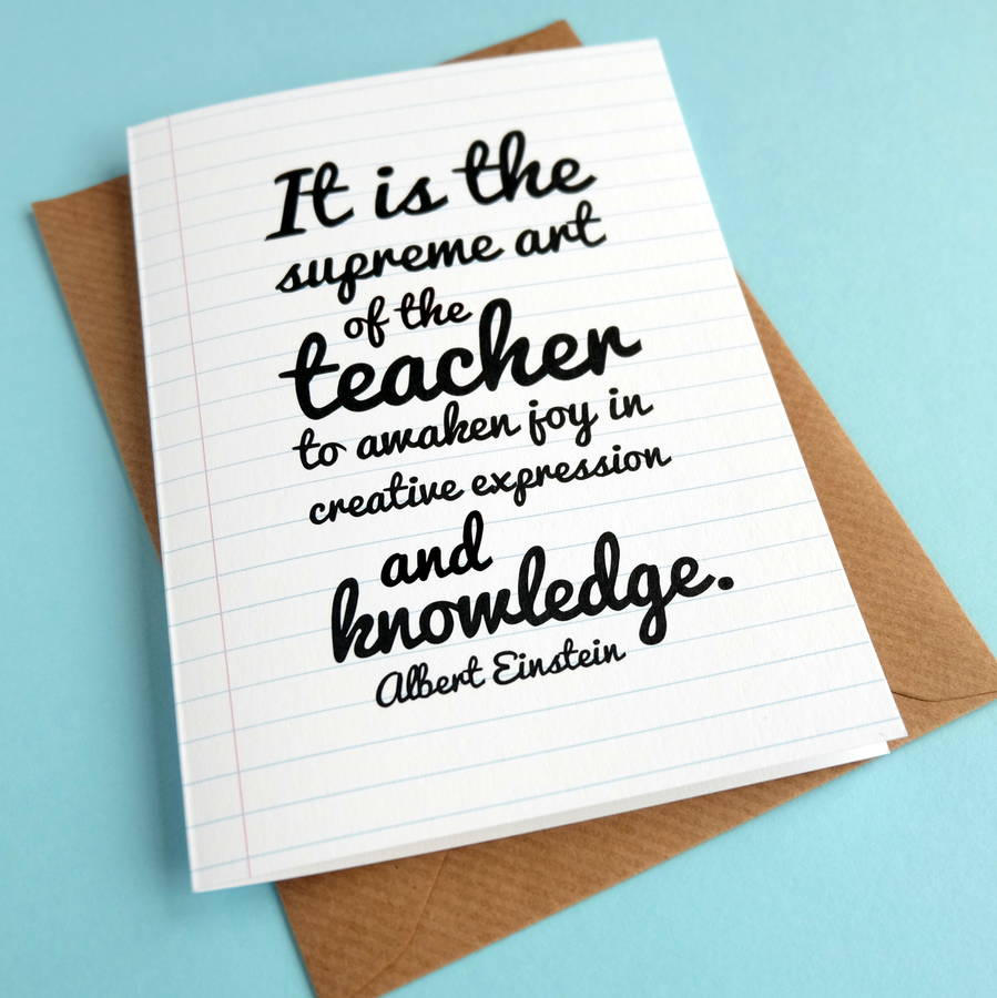 einstein quote teacher thank you card by bookishly | notonthehighstreet.com