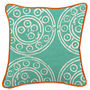 Mayenne Turquoise Harris Tweed Cushion Large Pattern, thumbnail 1 of 3