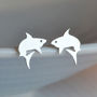 Shark Earring Studs In Sterling Silver, thumbnail 1 of 7