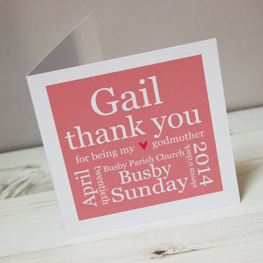 Fresh 77 Thank You Godparents Card