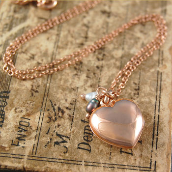 Heart Locket Rose Gold Plated Sterling Silver Necklace, 5 of 10