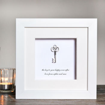 Personalised Key To A Happy Marriage Box Frame, 2 of 3
