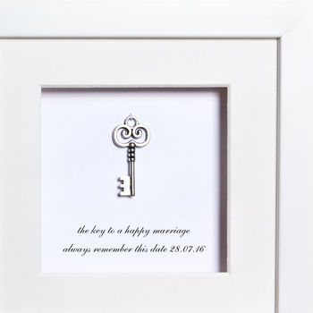 Personalised Key To A Happy Marriage Box Frame, 3 of 3